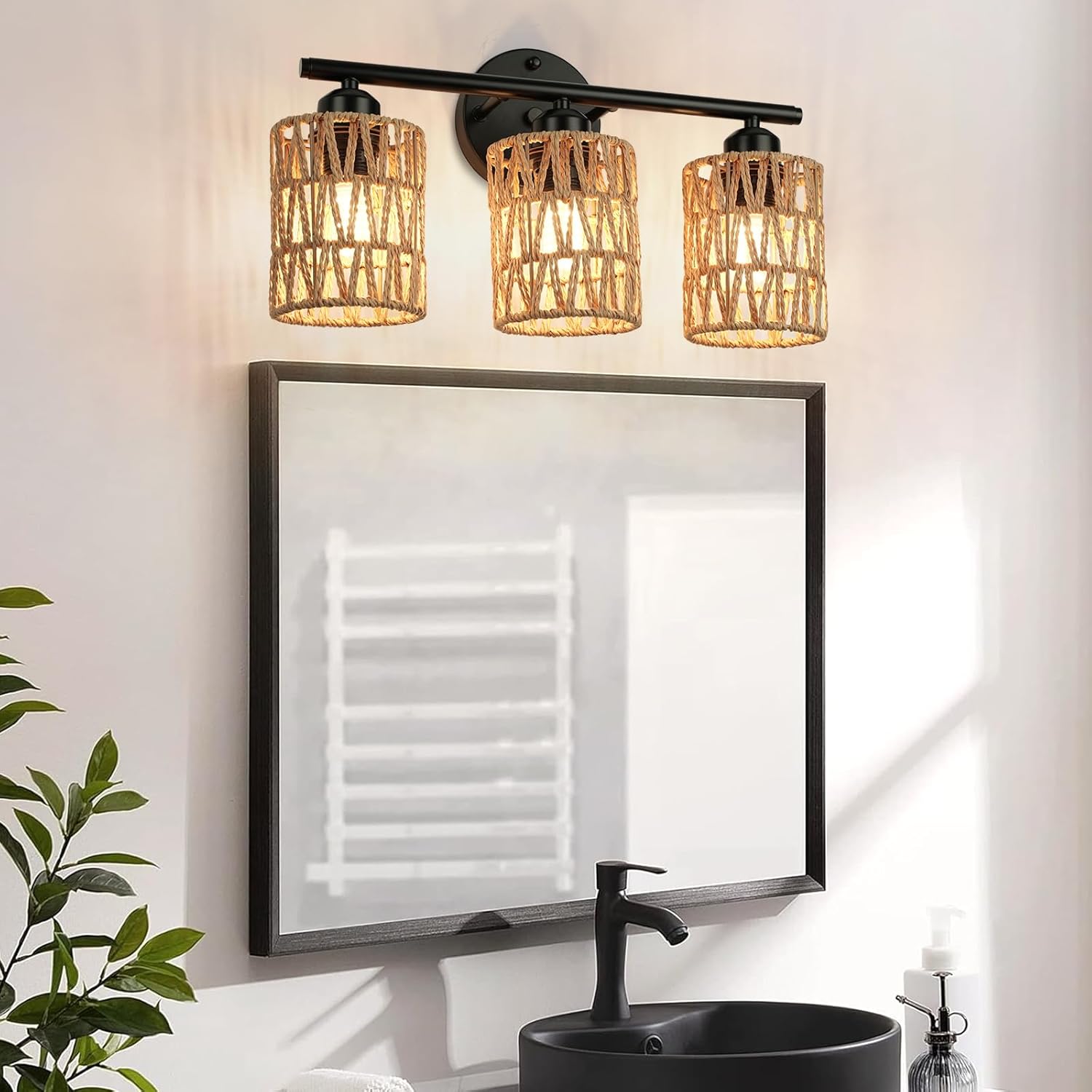 Orbit Woven Rope Vanity Light