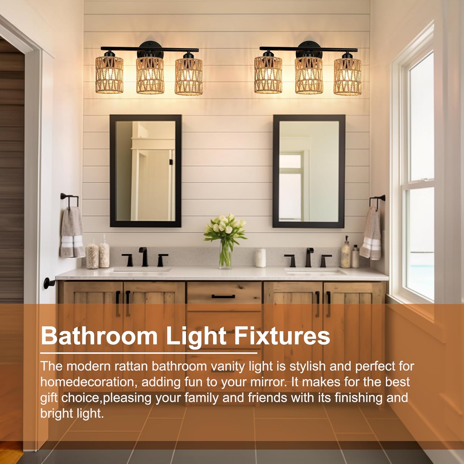 Orbit Woven Rope Vanity Light